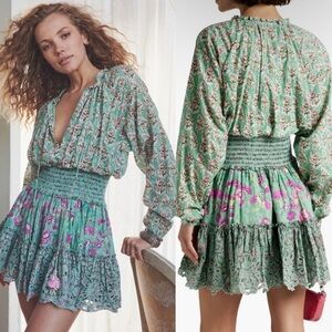 HEMANT AND NANDITA Hera Long Sleeve Mini Dress